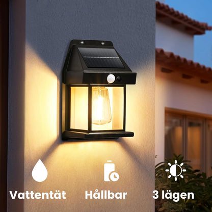 Solcellsdriven vattentät lampa